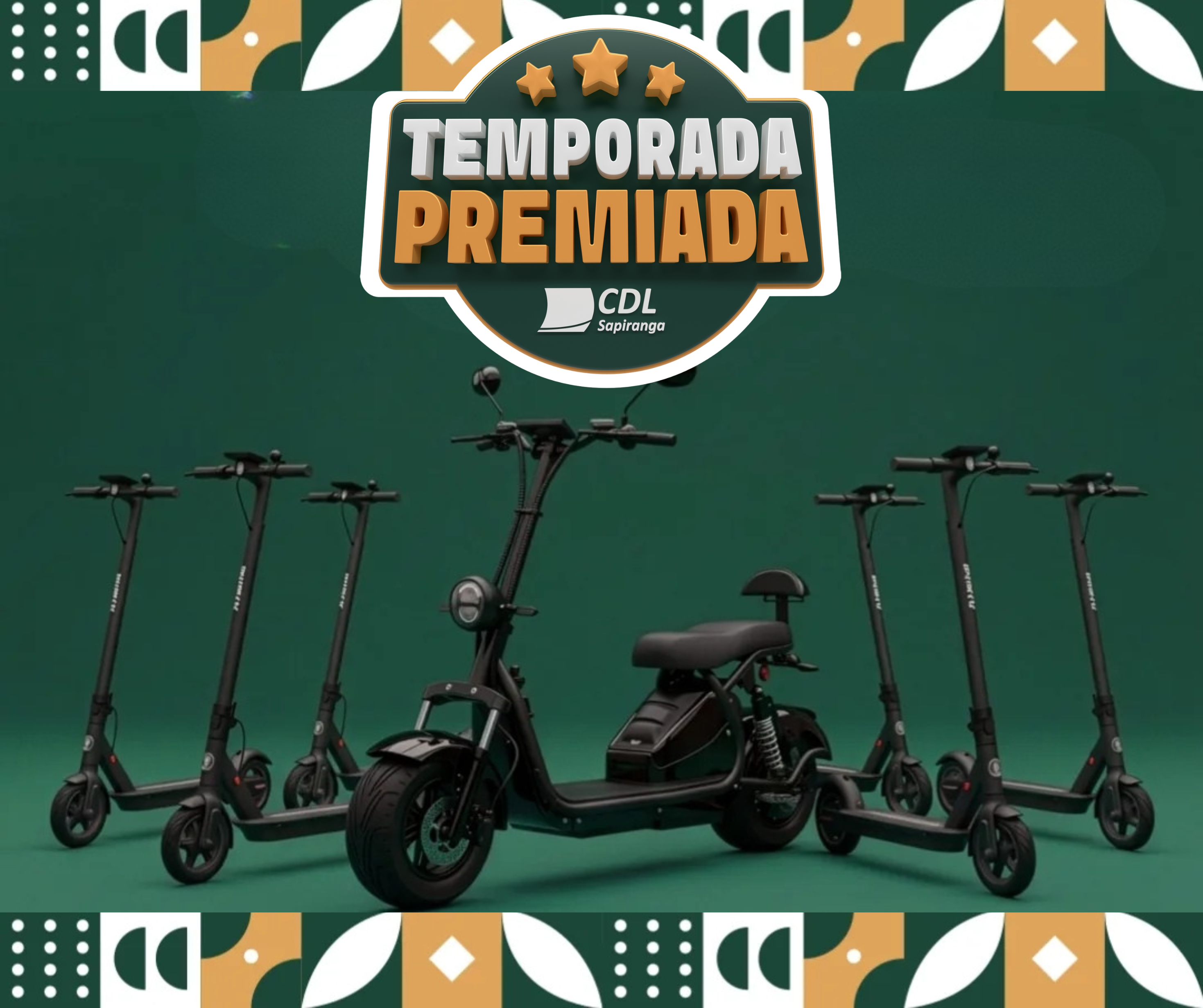 CDL Sapiranga sorteará nove patinetes elétricos e uma scooter entre participantes da campanha Temporada Premiada