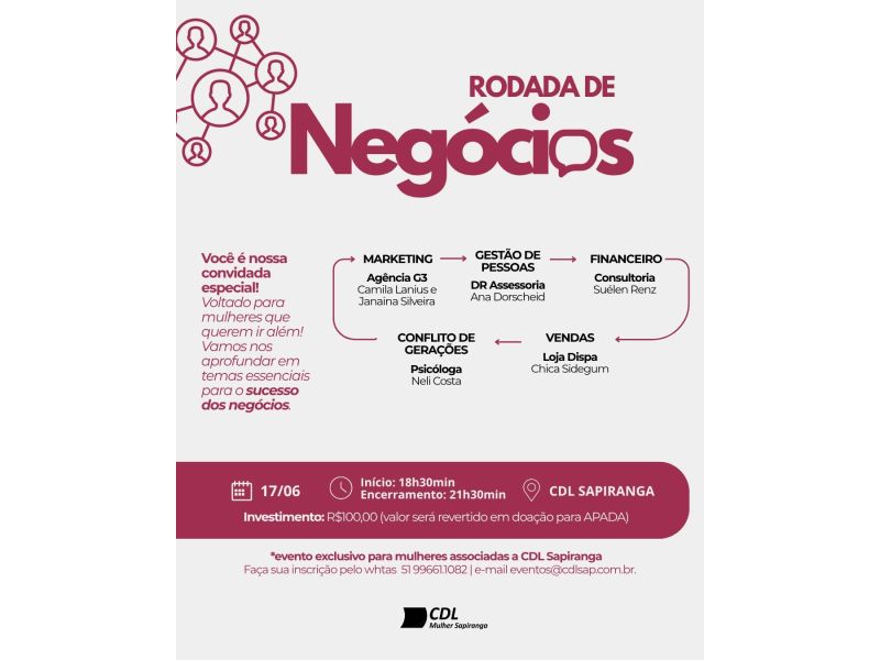 Mulheres empreendedoras terão noite especial de conexões e conhecimento em Sapiranga